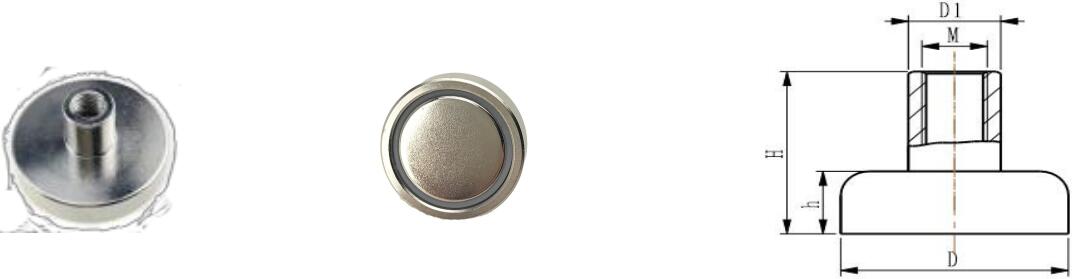 Threaded Neodymium Magnet With Bolt, Pot Magnets With Threaded